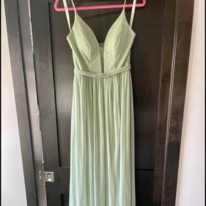 Azazie Dusty Sage Size 4 Bridesmaid Dress/Formal Dress